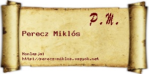 Perecz Miklós névjegykártya